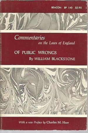 Immagine del venditore per Commentaires on the Laws of England [Volume IV]: Of Public Wrongs venduto da Bookfeathers, LLC