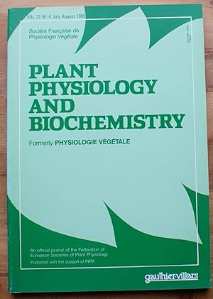 Plant physiology and biochemistry - Volume 27 - n° 4 july august 1989