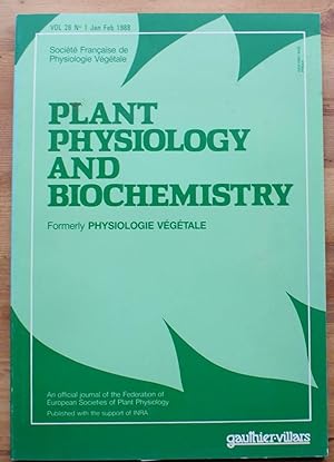 Plant physiology and biochemistry - Volume 26 - n° 1 jan feb 1988