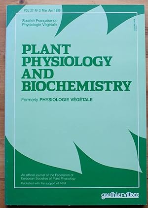 Plant physiology and biochemistry - Volume 27 - n° 2 mar apr 1989