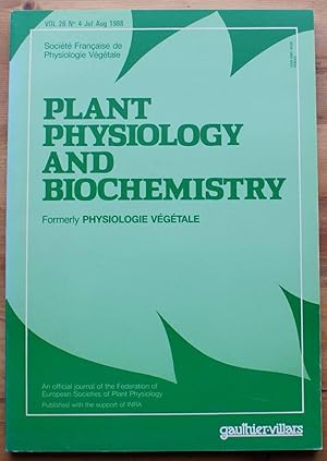 Plant physiology and biochemistry - Volume 26 - n° 4 july august 1988