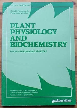 Plant physiology and biochemistry - Volume 25 - N° 2 mar apr 1987