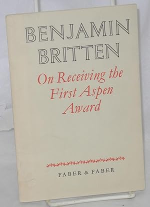 On Receiving the First Aspen Award; a speech