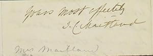 Her signature and subscription cut from a letter;