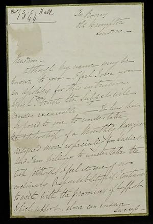 A good autograph letter signed, 4-sides 8vo, to "Madam" -