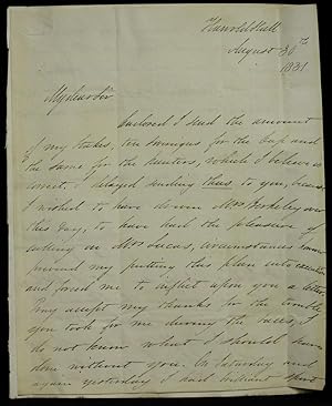 Autograph letter signed to Mr. Lucas, Newport Pagnall, Bucks. 2-sides 4to: