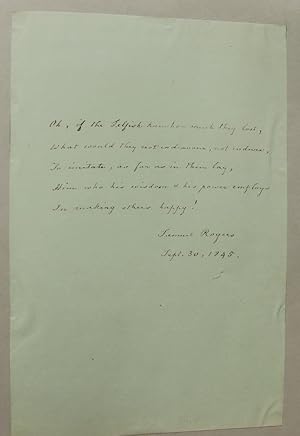 Imagen del vendedor de Autograph transcription, signed, a la venta por Bristow & Garland