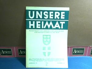 Bild des Verkufers fr Unsere Heimat. - Jahrgang 29, 1958, Nr. 1/2 - Monatsblatt des Vereines fr Landeskunde von Niedersterreich und Wien. zum Verkauf von Antiquariat Deinbacher