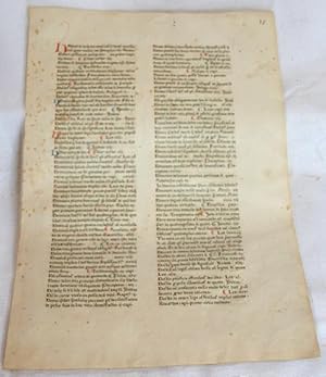 Bild des Verkufers fr Incunable Leaf From the Strassburg: R-press Type 2 (Johannes Mentelin & Adolf Rusch) zum Verkauf von Sequitur Books