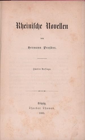 Imagen del vendedor de Rheinische Novellen. 2. Aufl. a la venta por Antiquariat Reinhold Pabel