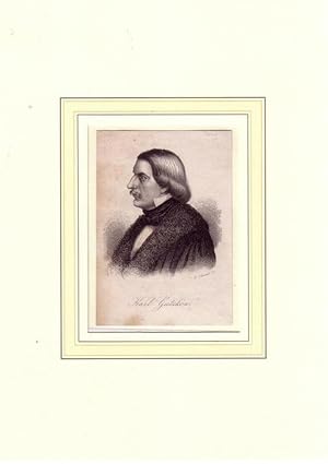 PORTRAIT Karl Gutzkow. (1811 Berlin - 1878 Sachsenhausen, Schriftsteller und Journalist). Schulte...