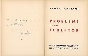 Bild des Verkufers fr Problems of the sculptor. zum Verkauf von Antiquariat Reinhold Pabel