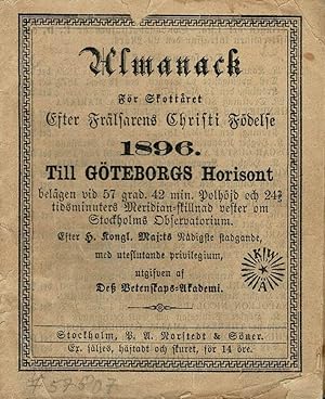 Almanack. För skottaret efter frälsarens Christi födelse 1896. Utgifven af deß Vedenskaps-Akademi.