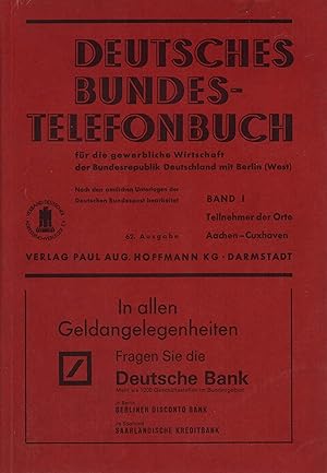 Deutsches Bundes-Telefonbuch für die gewerbliche Wirtschaft der Bundesrepublik Deutschland mit Be...