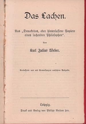 Sammelbändchen mit 4 Teilen in 1 Band. Aus "Demokritos, oder Hinterlassene Papiere eines lachende...