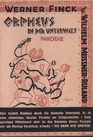 Bild des Verkufers fr Orpheus in der Unterwelt. Eine Parodie. (Autoris. Fassung vom Frhjahr 1949). zum Verkauf von Antiquariat Reinhold Pabel