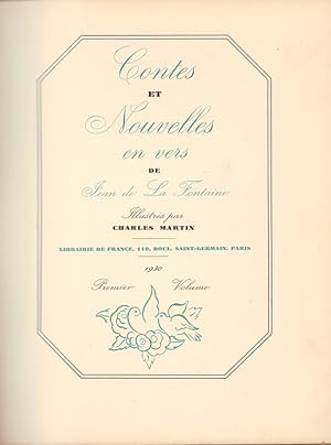 Seller image for Contes et Nouvelles en vers de Jean de La Fontaine. Illustrs par Charles Martin. VOL 1 (de 2) apart. for sale by Antiquariat Reinhold Pabel