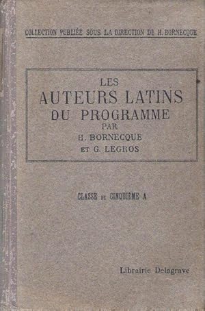 Les Auteurs Latins Du Programme ( Classe De 5° A Ou Cinquième A )