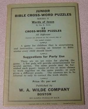 Junior Bible Cross-word Puzzles, Series II, Words Of Jesus