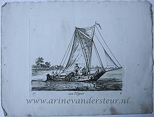 Bild des Verkufers fr [Antique print, etching] Een Heijnst; Verschillende schepen serie F (title serie), published ca 1826, 1 p. zum Verkauf von Antiquariaat Arine van der Steur / ILAB