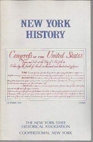 Seller image for New York History LXXII/4 (Volume 72, Number 4) October 1991 for sale by Bookfeathers, LLC