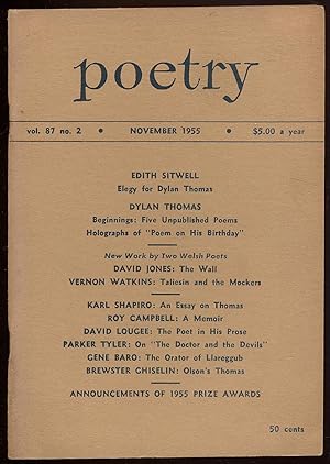 Immagine del venditore per Poetry: November, 1955, Volume 87, No.2 venduto da Between the Covers-Rare Books, Inc. ABAA