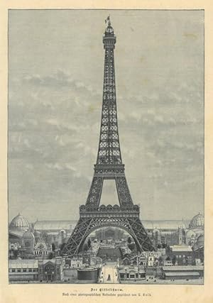 PARIS. Eiffelturm mit den Anlagen der Pariser Weltaussstellung.