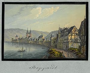 BOPPARD. Gesamtansicht vom Rheinufer aus.