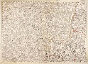 ELSASS-LOTHRINGEN. - Karte. Gebietskarte mit angrenzender Bourgogne und Schweiz. Zeigt das Gebiet...
