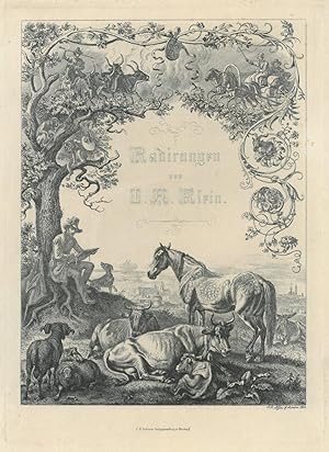 JOHANN ADAM KLEIN (1792 - 1875). "Radierungen von I.A. Klein". Titelblatt der Zeh'schen Ausgabe m...