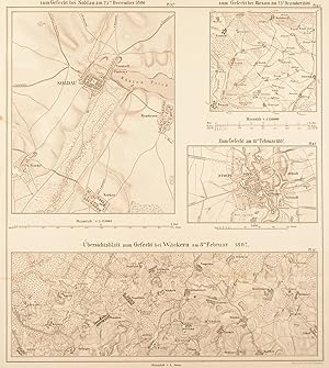 SOLDAU. - Karte. "Plan zum Gefecht bei Soldau am 25ten December 1806". Grundrißplan mit der näher...