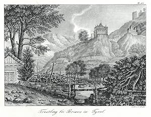 TROSTBURG/bei Waidbruck. "Trostberg bei Brixen in Tyrol". Schöne Landschaftsvedut mit Schloß.