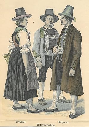 BRIXEN. - Tracht. Zwei Männer in Kniebundhosen, der eine mit Hosenträger und Joppe, der andere im...