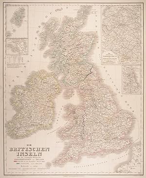 GROSSBRITANNIEN. - Karte. "Die Britischen Inseln". Gesamtkarte mit 4 Nebenkarten.