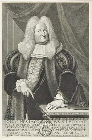 SILBERRAD, Johann Jakob (1682 - 1726). Hüftbild nach viertelrechts des Ratsherren von Nürnberg un...