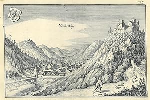 WALDENBURG/Kt. Basel-Landschaft. "Wallenburg". Gesamtansicht mit Blick ins Tal, rechts oben die B...