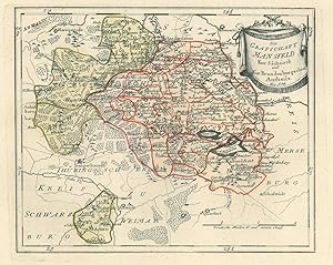MANSFELD. - Karte. "Die Grafschaft Mansfeld Kur Sächsisch und Kur Brandenburgschen Antheils Nro. ...