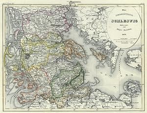 SCHLESWIG. - Karte. "Herzogthum Schleswig 1851".