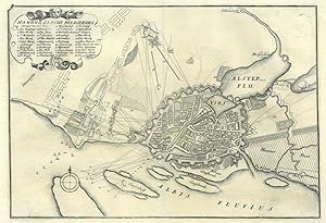 HAMBURG. "Hamburgische Belagerung". Stadt- und Befestigungsplan, links oben Kartusche mit Erkläru...