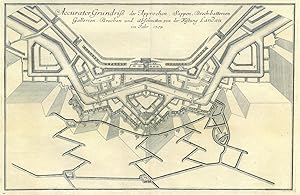 LANDAU. "Accurater Grundriß der Approchen, Sappen, Brechbatterien. abgeschnitten von der Festung ...