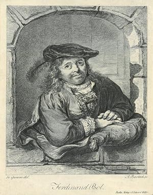 ADAM VON BARTSCH (1756 - 1821). "Ferdinand Bol". Halbfigur im Profil nach viertelrechts des niede...