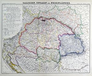 Bild des Verkufers fr UNGARN. - Karte. "Galizien, Ungarn und Nebenlndern". zum Verkauf von Peter Bierl Buch- & Kunstantiquariat Inh.: Andrea Bierl