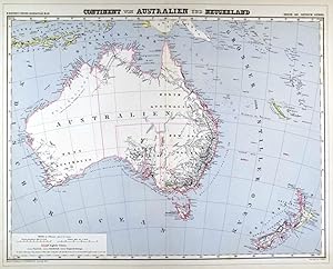 AUSTRALIEN. - Karte. "Continent von Australien und Neuseeland".