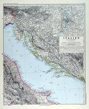 ITALIEN. - Karte. "Italien in 4 Blättern". Gesamtkarte in 4 Blättern.