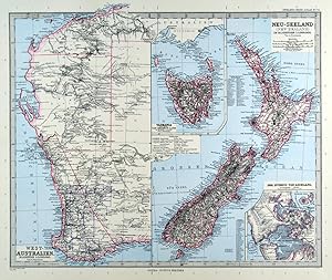 NEUSEELAND. - Karte. "Neu-Seeland (New Zealand)". Gesamtkarte.