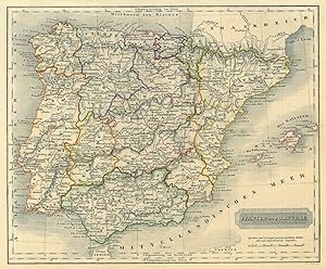 Spanien Und Portugal Karte Spanien Und Portugal Gesamtkarte Mit Den Balearen Art Nbsp Nbsp Print Nbsp Nbsp Poster Peter Bierl Buch Kunstantiquariat