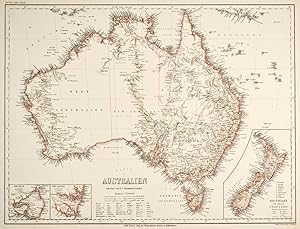 AUSTRALIEN. - Karte. "Karte von Australien". Gesamtkarte.
