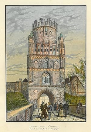 STENDAL. "La porte d'Uelingen". Neulinger Tor mit Staffage.