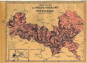 TUTTLINGEN. - Karte. "Karte von dem K. Württ. Oberamt Tuttlingen".