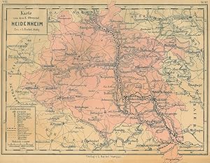 HEIDENHEIM/Brenz. - Karte. "Karte von dem K. Oberamt Heidenheim".